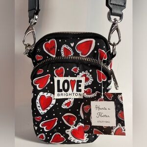 Brighton Love Hearts a Flutter Utility Crossbody Bag NWT